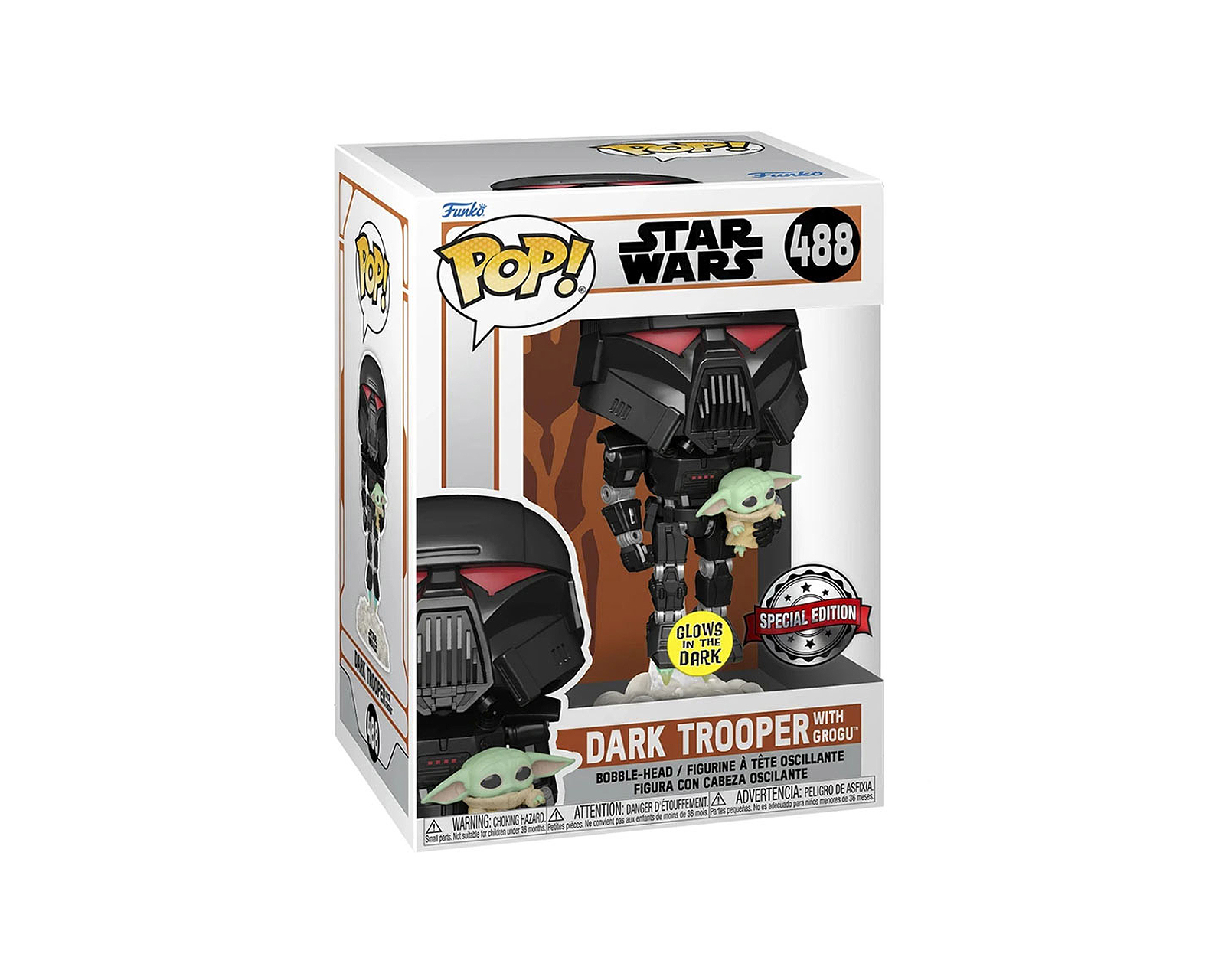 Foto 3 pulgar | Figura Funko Pop Dark Trooper con Grogu 488 Star Wars