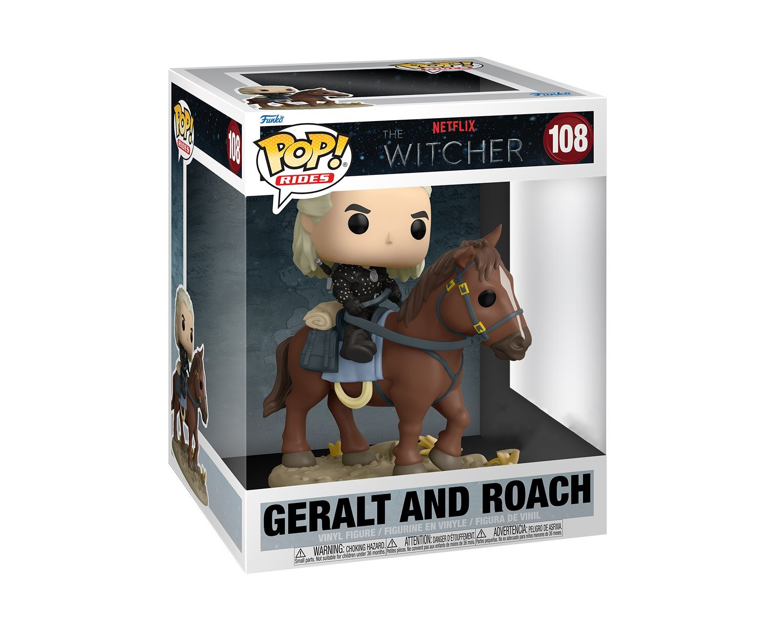 Foto 3 pulgar | Figura Geralt And Roach 108 The Witcher Funko Pop Games