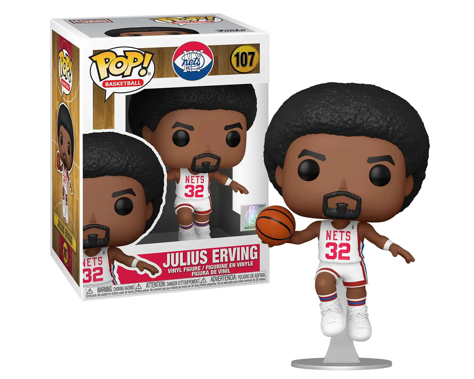 Foto 2 pulgar | Figura Julius Erving 107 Ny Nets Funko Pop