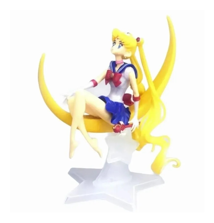 Figura Sailor Moon Serena con Base de Luna de 13 cm