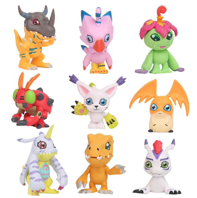 9 Figuras Anime Digimon Adventure 5 cm