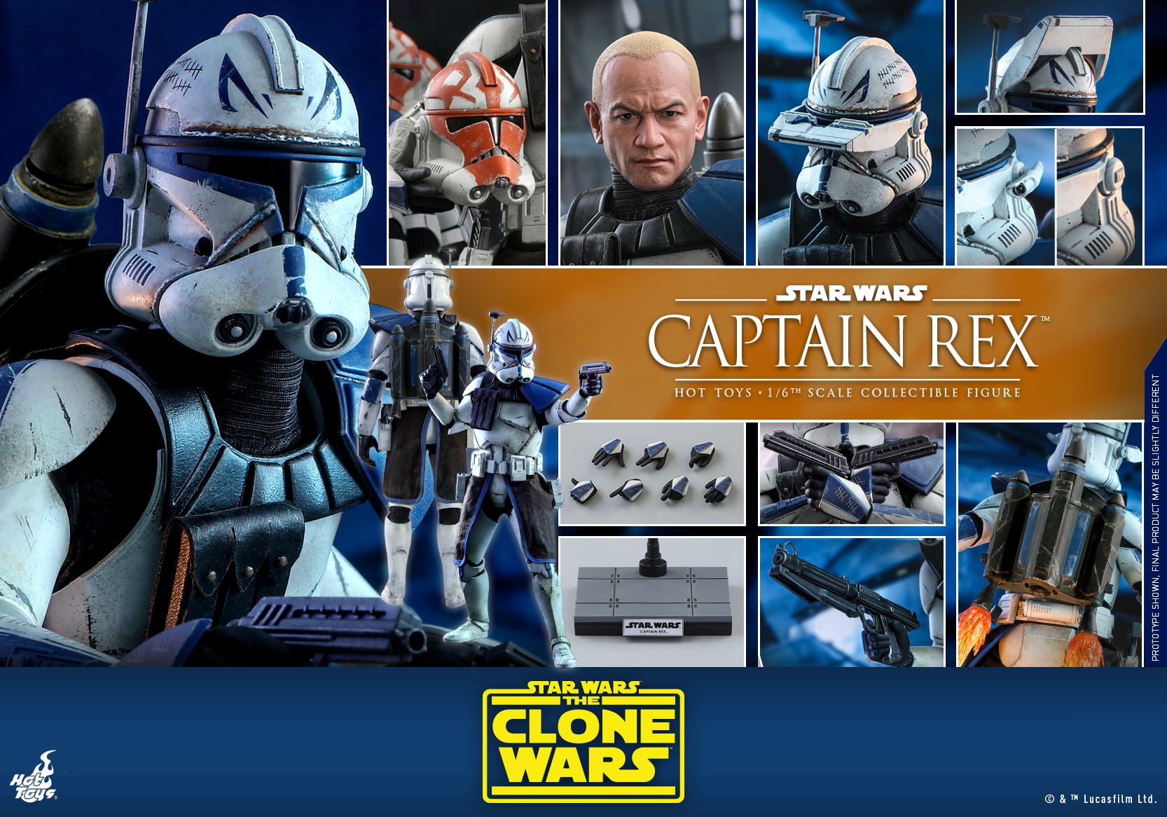 Foto 3 pulgar | Captain Rex Hot Toys Star Wars The Clone Wars