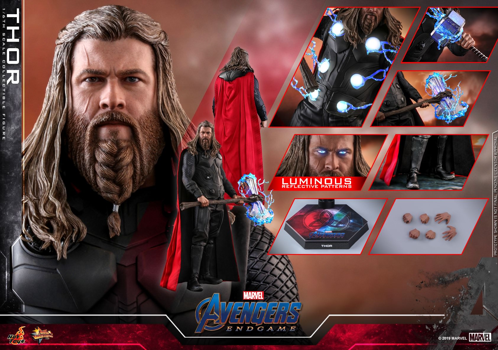 Foto 3 pulgar | Thor 1/6 Hot Toys Endgame