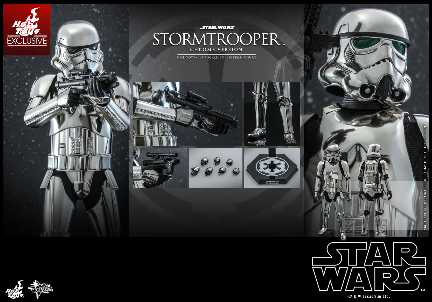 Foto 3 pulgar | Stormtrooper Chrome Exclusive 1/6 Hot Toys Star Wars