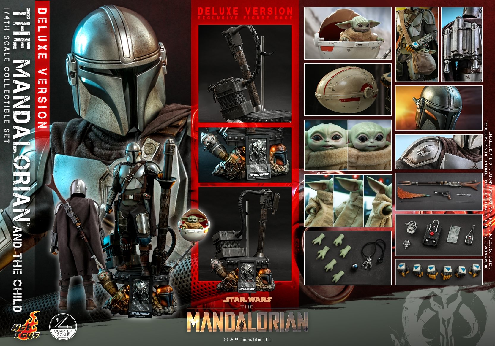 Foto 3 pulgar | The Mandalorian y The Child Set Deluxe 1/4 Hot Toys Star Wars