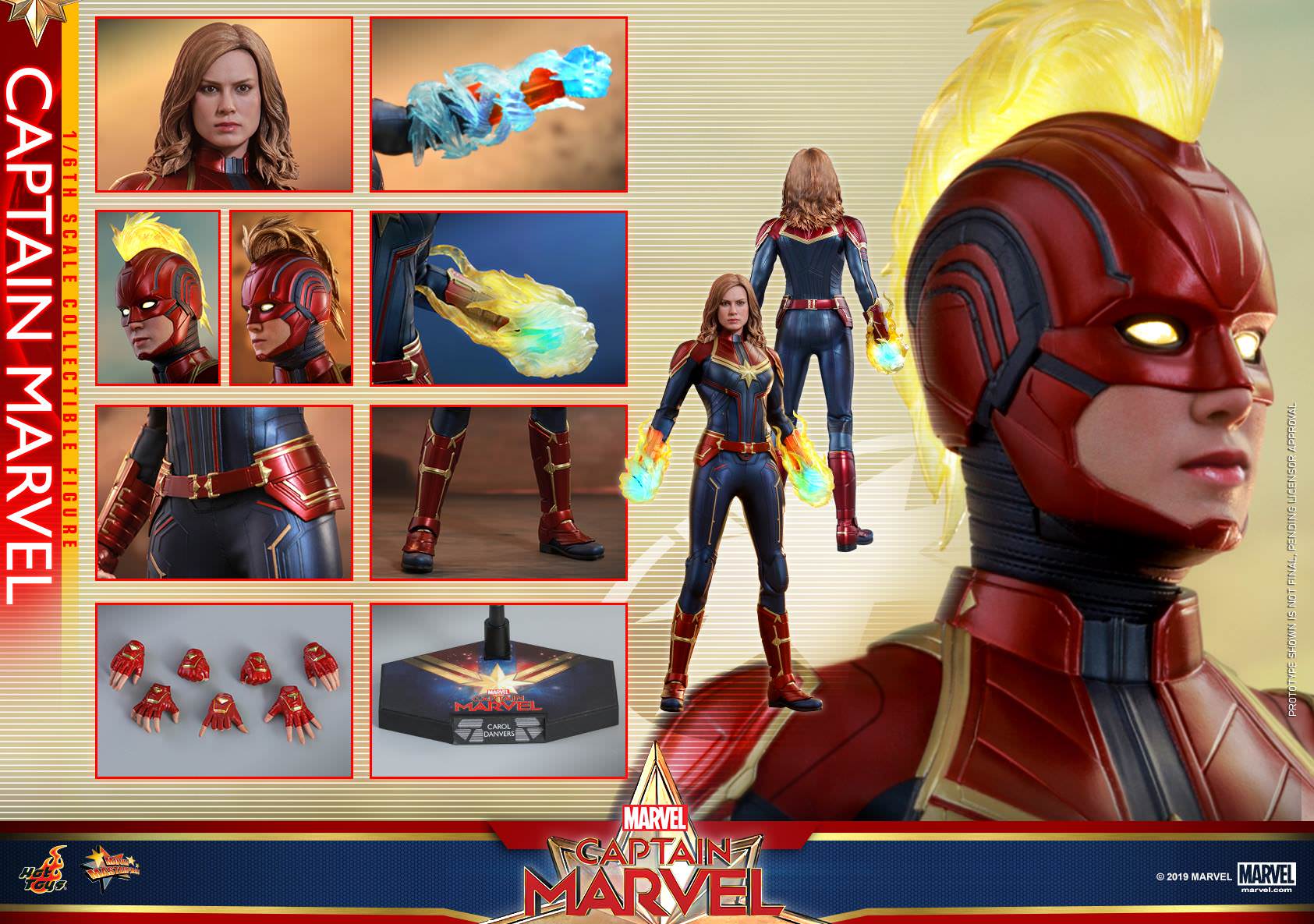 Foto 3 pulgar | Captain Marvel 1/6 Hot Toys