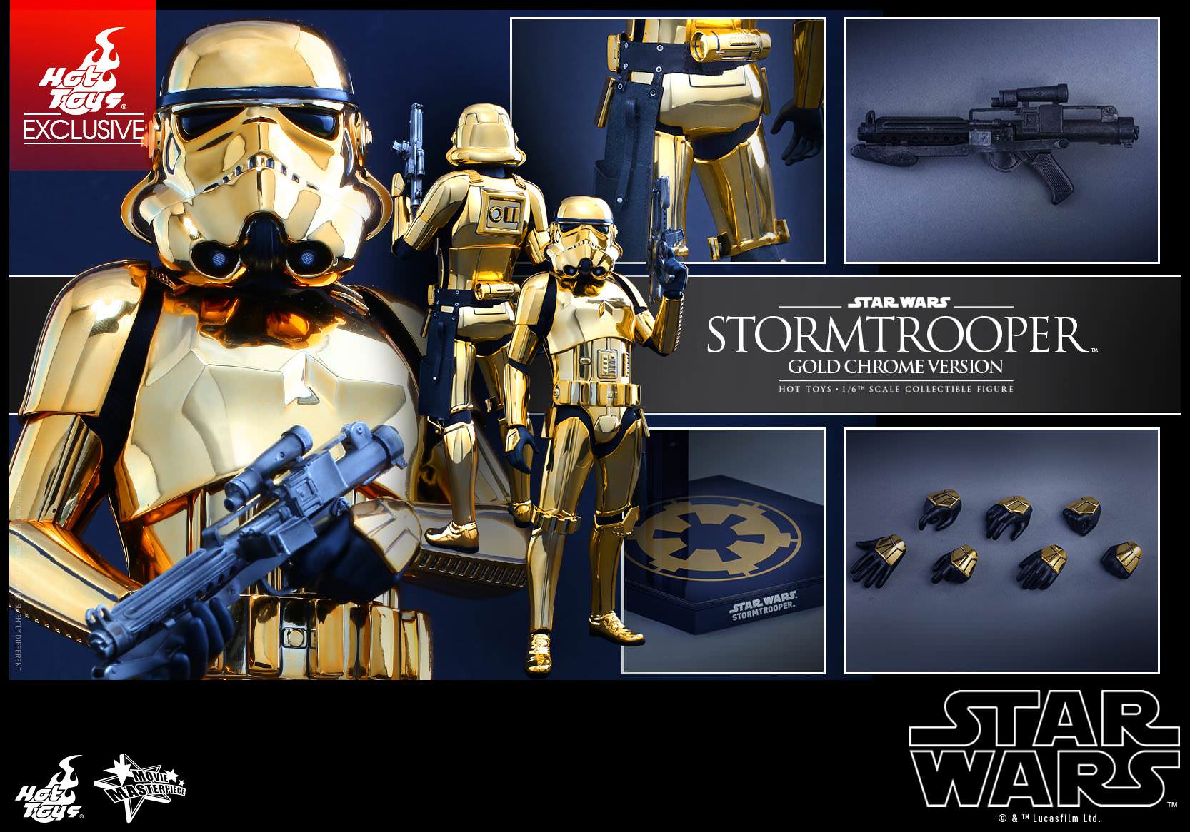 Foto 3 pulgar | Stormtrooper Dorado Exclusive 1/6 Hot Toys Star Wars