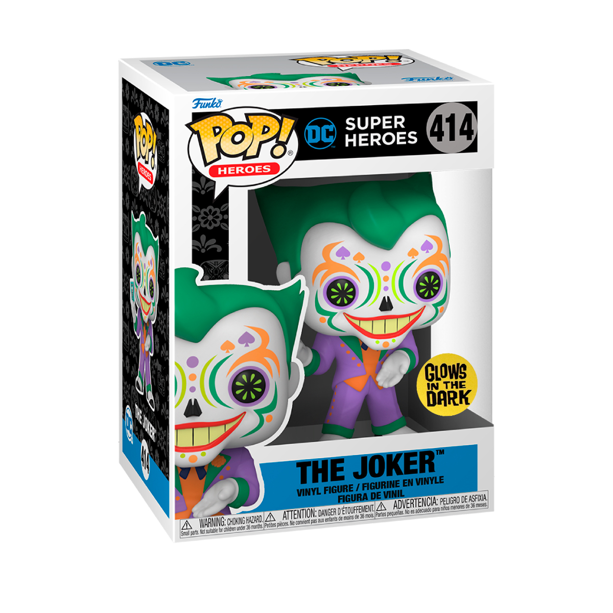 Foto 3 pulgar | Joker 414 Glow Día De Muertos Dc Comics Funko Pop