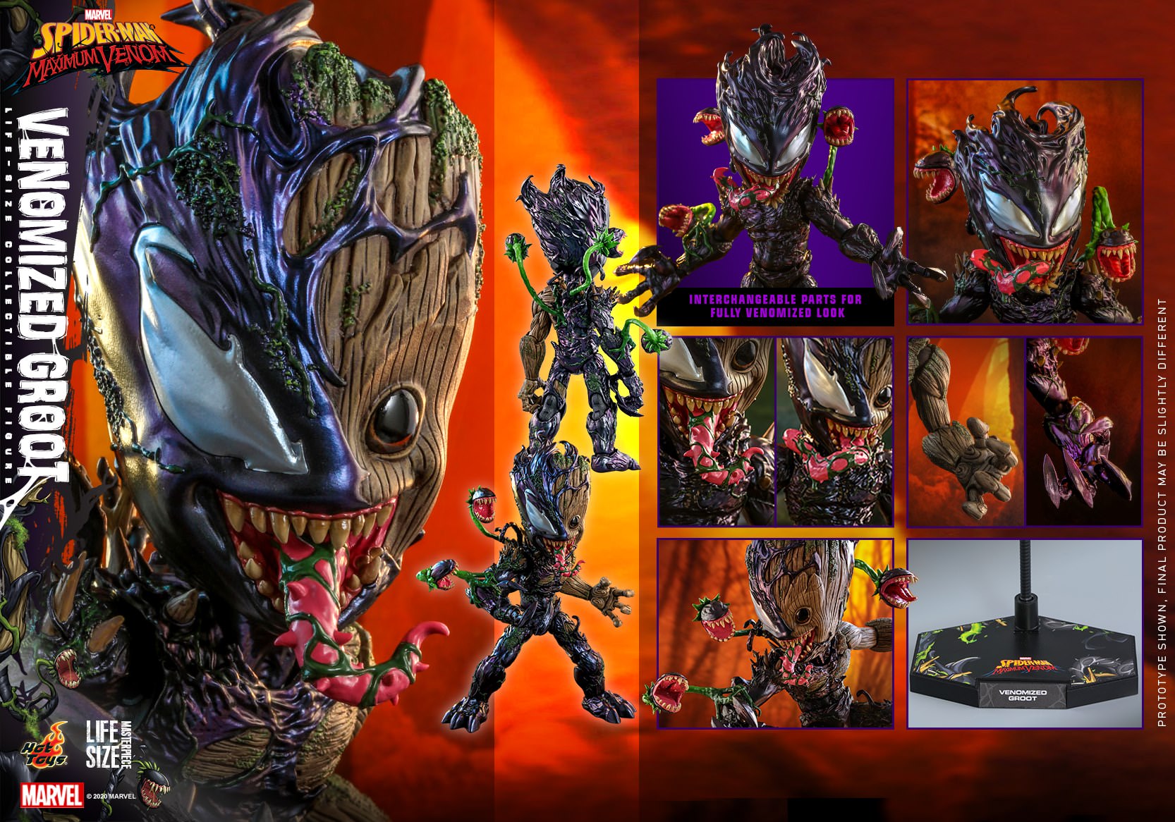 Foto 3 pulgar | Venomized Groot 1/1 Hot Toys Marvel