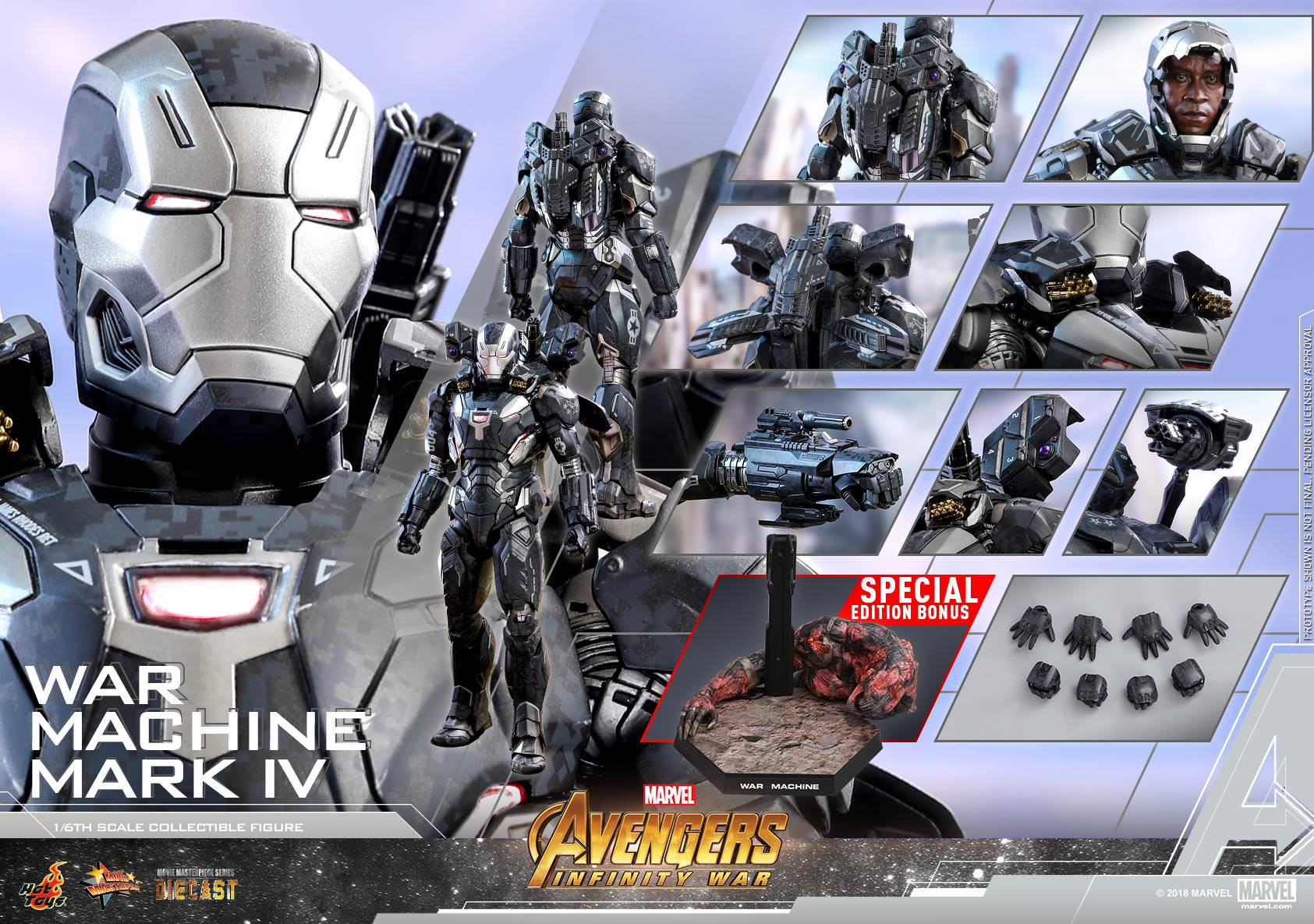 Foto 3 pulgar | War Machine Mark 4 S.E 1/6 Hot Toys Infinity War