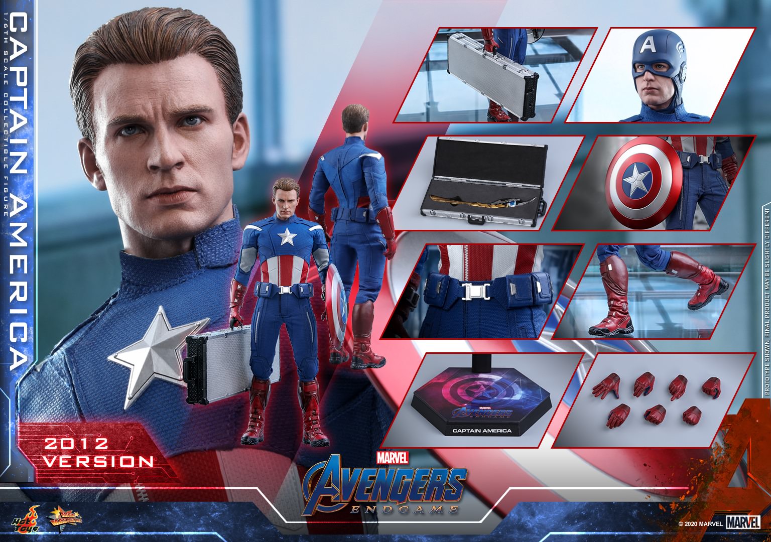 Foto 3 pulgar | Captain America 2012 Version 1/6 Hot Toys Endgame