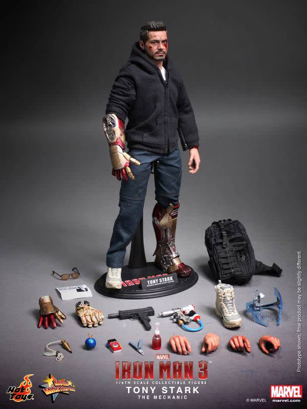 Foto 3 pulgar | Tony Stark Mechanic 1/6 Hot Toys Iron Man 3