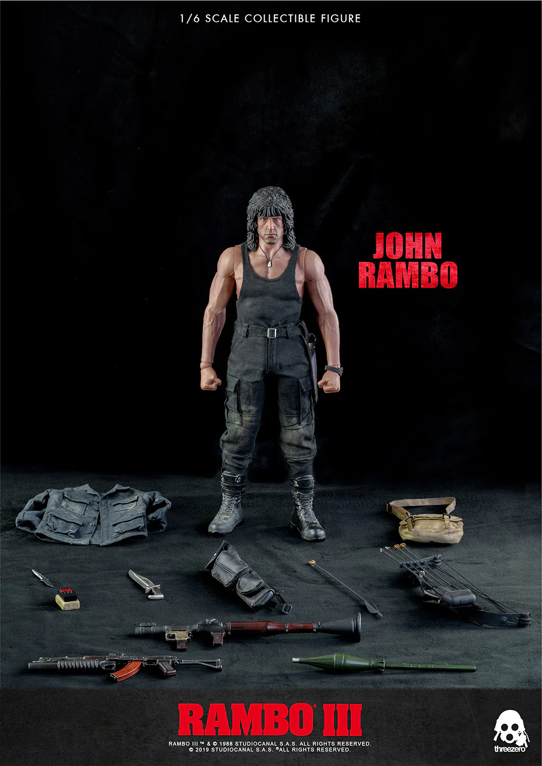 Foto 3 pulgar | Figura John Rambo 1/6 Threezero Rambo 3