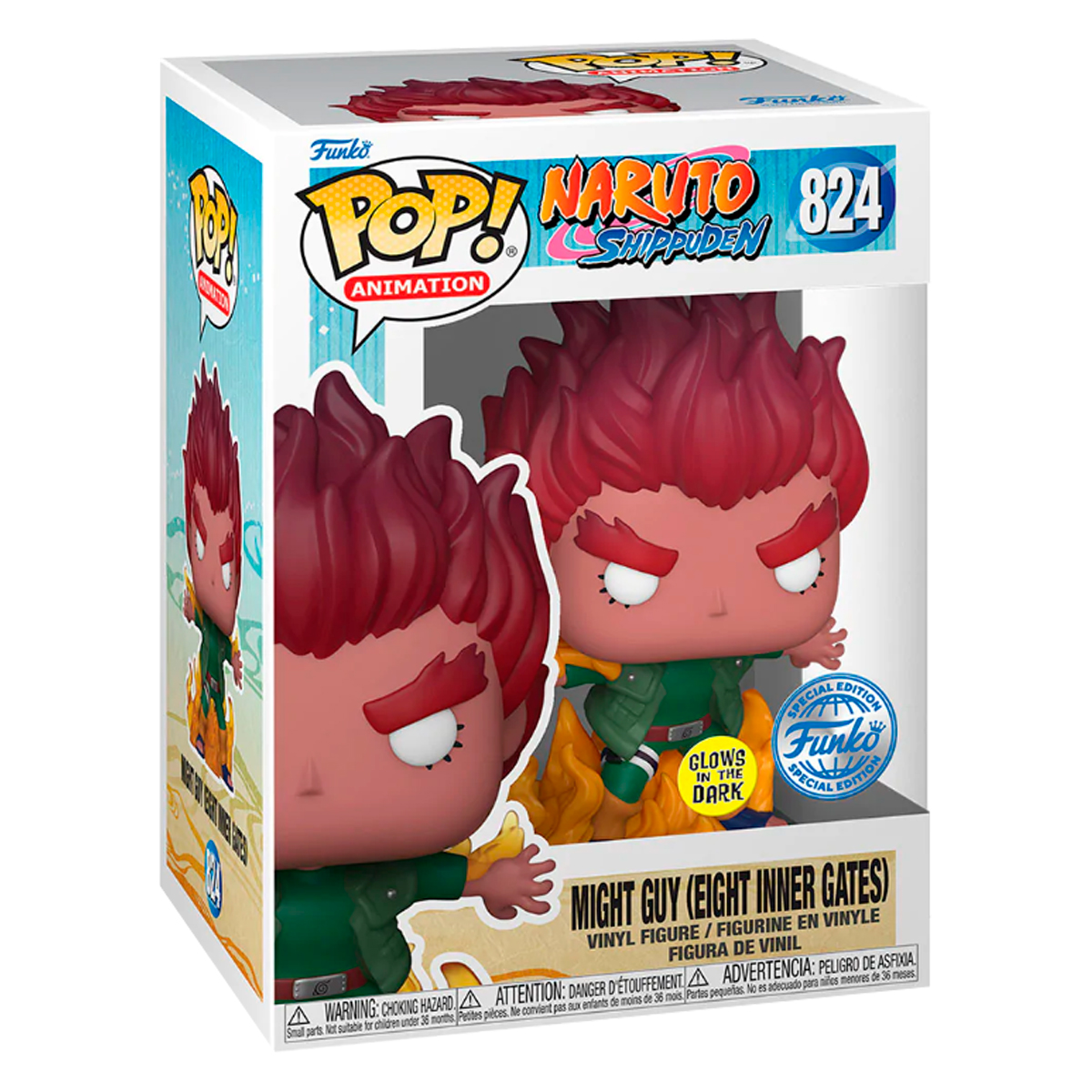 Foto 2 | Might Guy Ocho Puertas 824 Glow Naruto Shippuden Anime Funko Pop