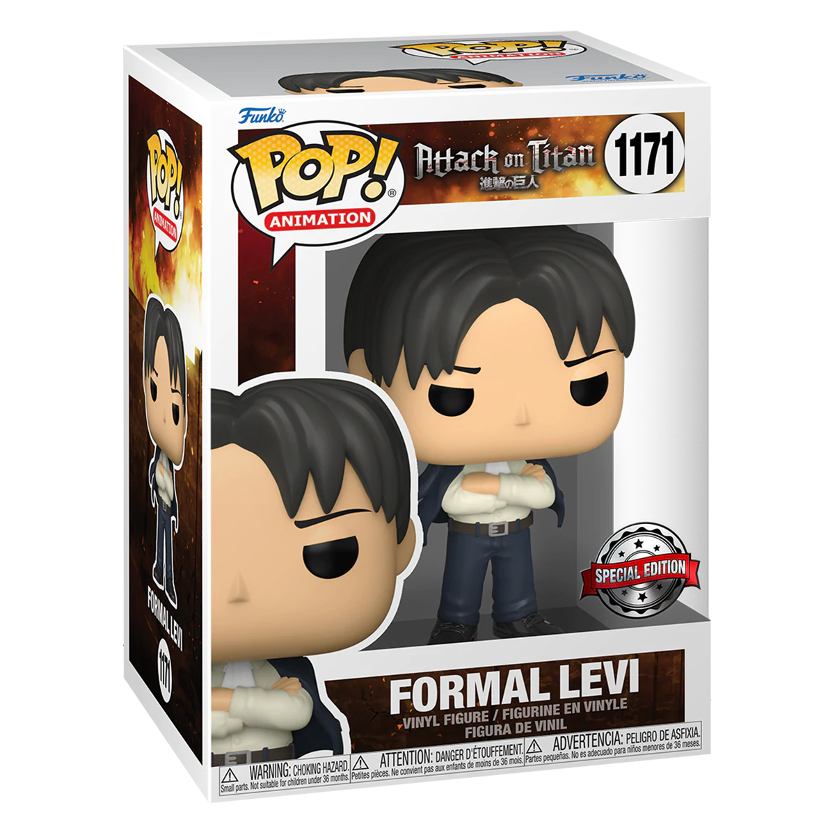 Foto 3 pulgar | Levi Formal 1171 Attack On Titan Anime Funko Pop