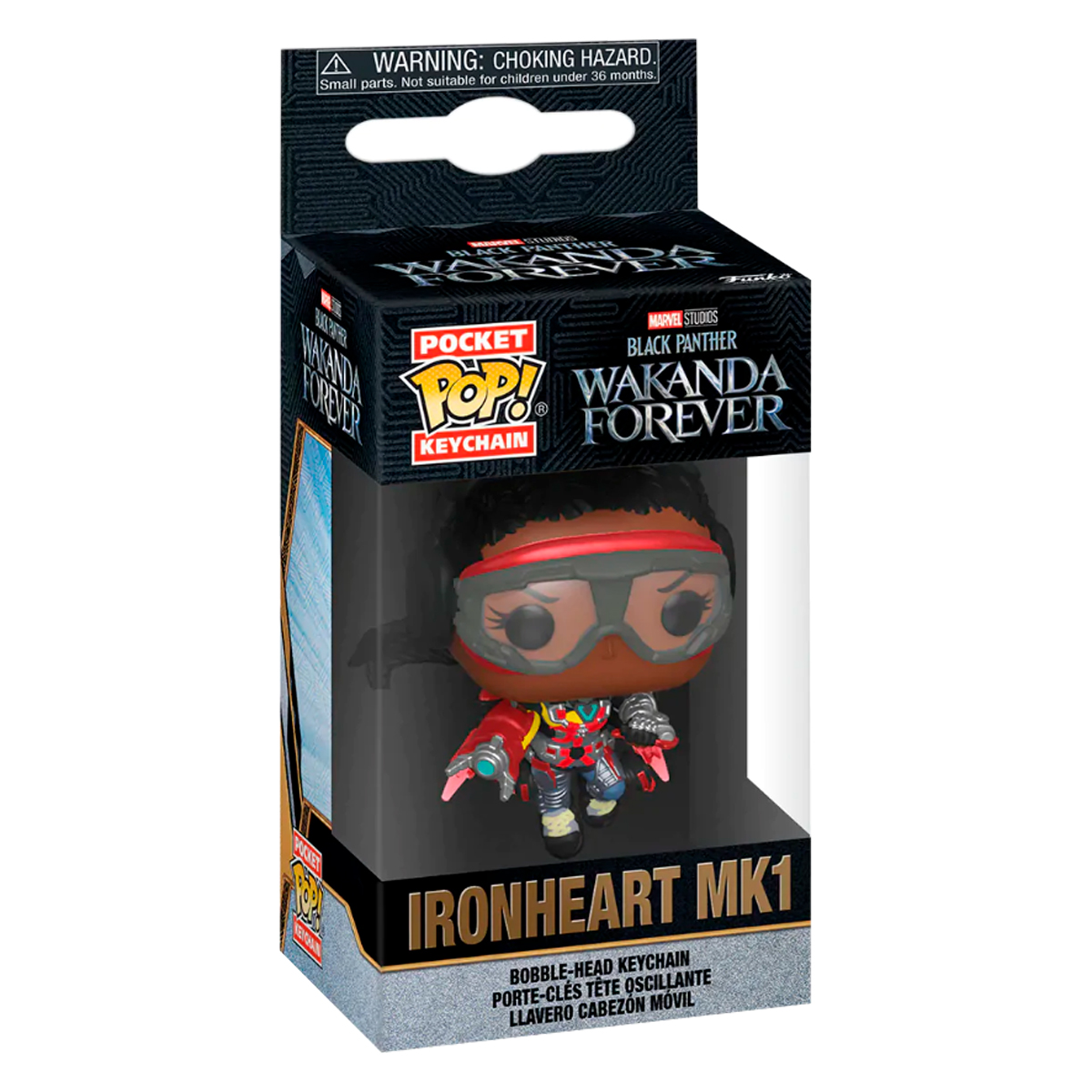 Foto 3 pulgar | Ironheart Mk1 Llavero Black Panther Wakanda Por Siempre Funko Pop Keychain