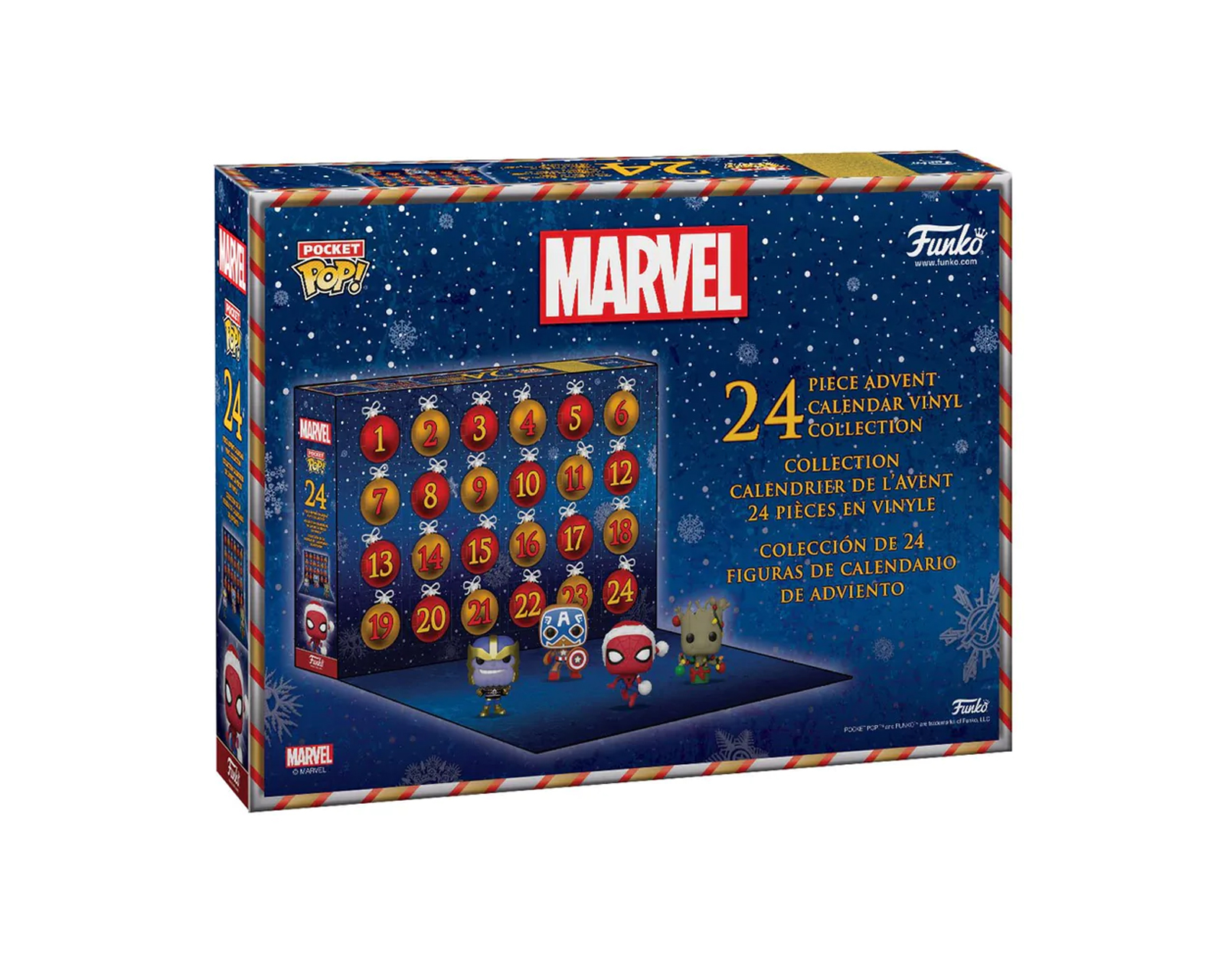 Foto 3 pulgar | Calendario de Adviento de Figuras Funko Pop Marvel Navidad 24 Piezas