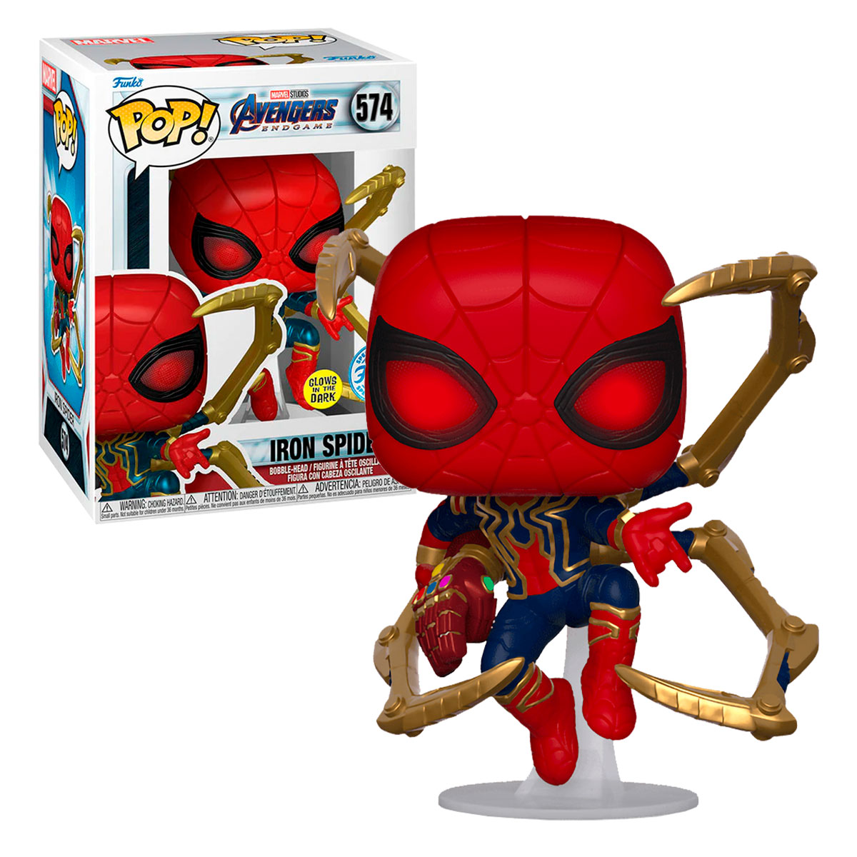 Foto 4 pulgar | Funko Pop Iron Spider con Guantelete 574 Avengers Endgame Marvel