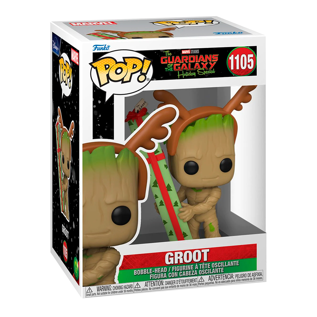 Foto 3 pulgar | Groot Con Regalo #1105 Guardianes De La Galaxia Especial De Navidad Marvel Funko Pop