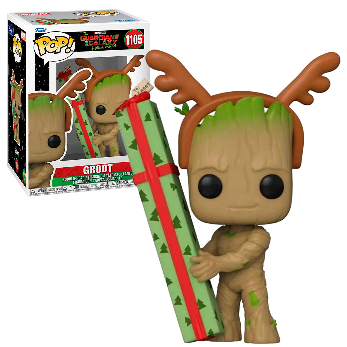 Foto 4 pulgar | Groot Con Regalo #1105 Guardianes De La Galaxia Especial De Navidad Marvel Funko Pop