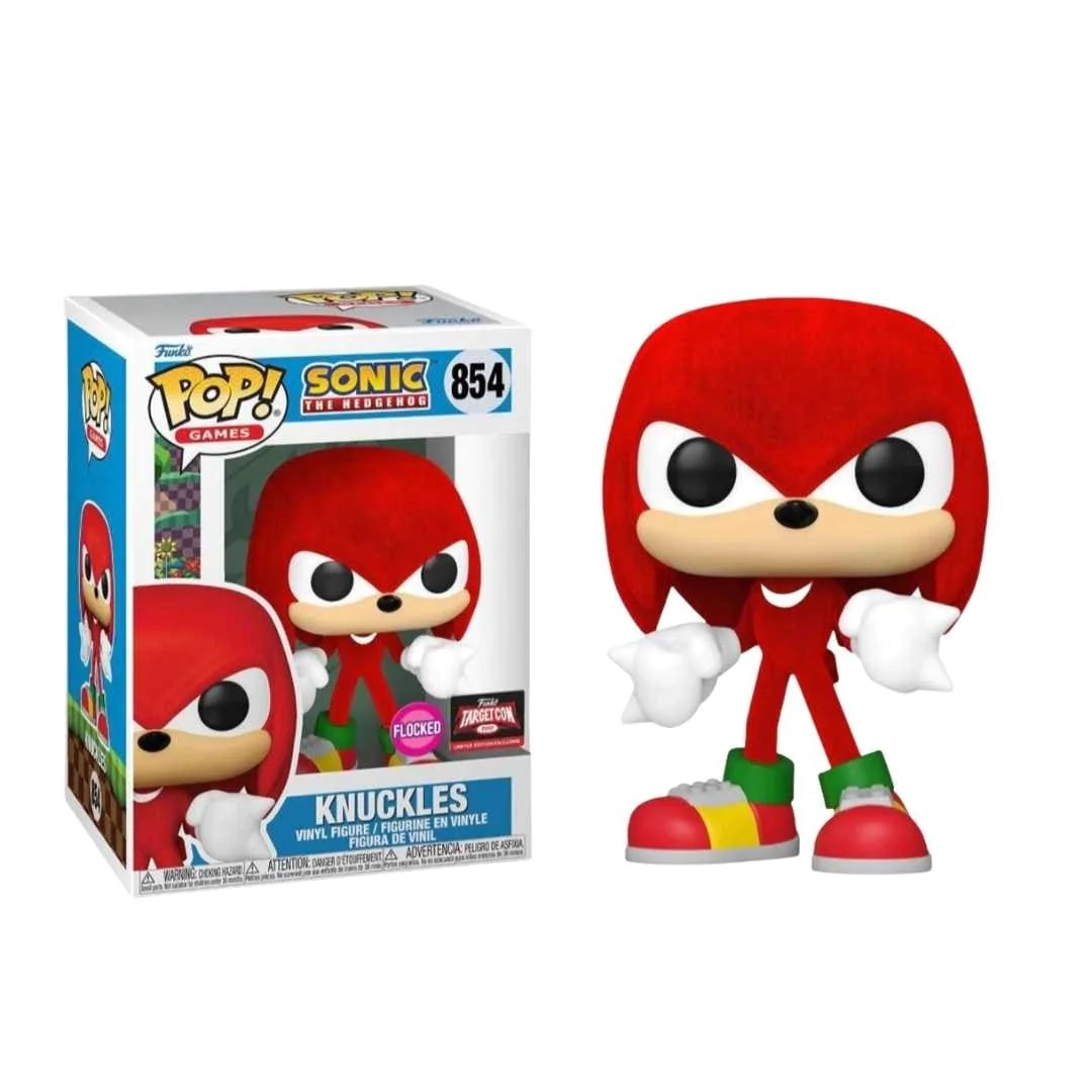 Foto 2 pulgar | Figura Funko Pop! Knuckles Sonic 854 Flocked Sticker de Target
