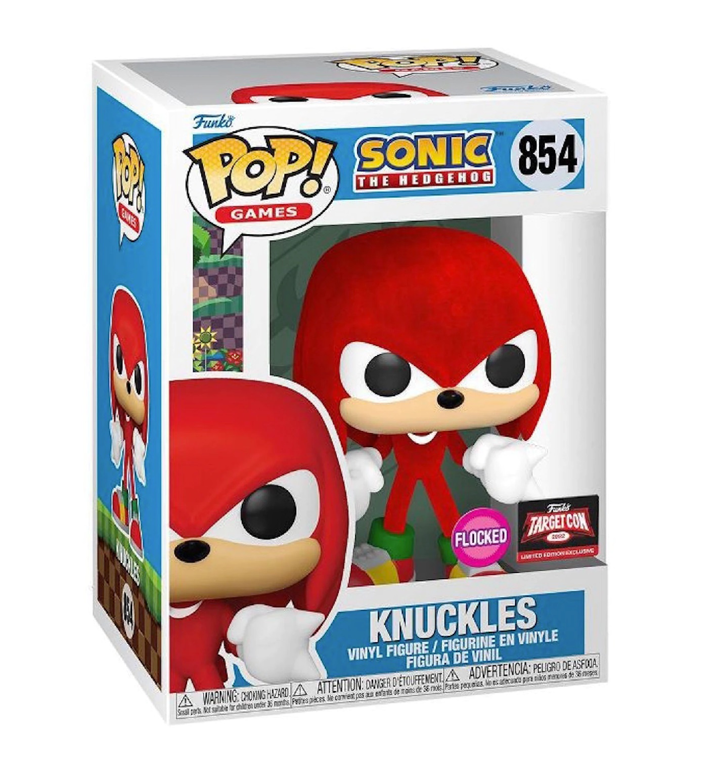 Foto 3 pulgar | Figura Funko Pop! Knuckles Sonic 854 Flocked Sticker de Target