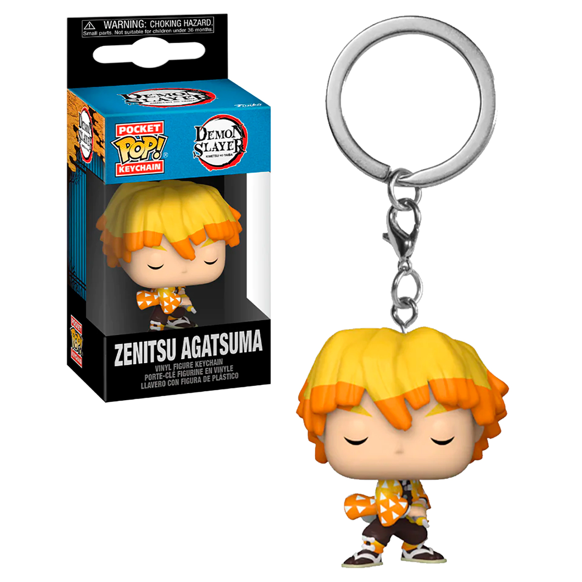 Foto 4 pulgar | Llavero Funko Pop Keychain Zenitsu Agatsuma Demon Slayer Anime