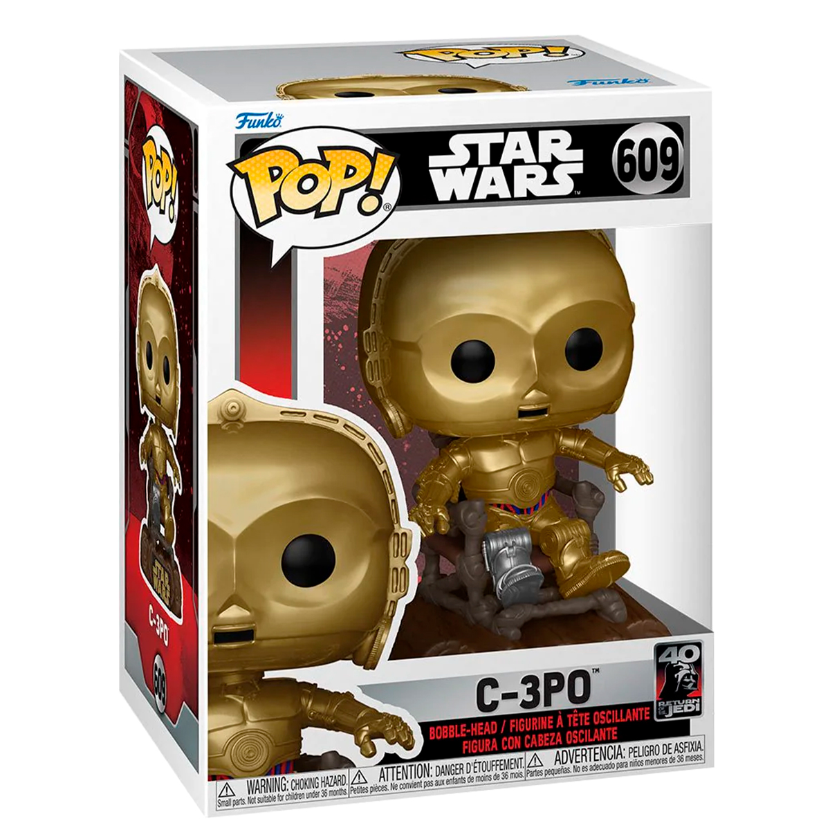 Foto 3 pulgar | Figura Funko Pop C3PO en Silla 609 Star Wars El Regreso del Jedi