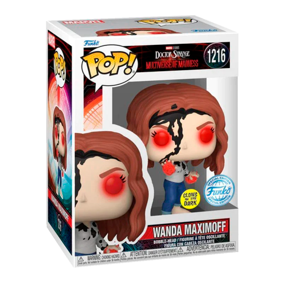 Foto 3 pulgar | Wanda Maximoff 1216 Glow Doctor Strange Multiverso De La Locura Marvel Funko Pop