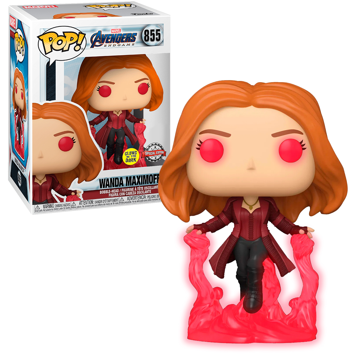 Foto 4 pulgar | Wanda Maximoff 855 Funko Pop Glow Avengers Endgame Marvel Studios