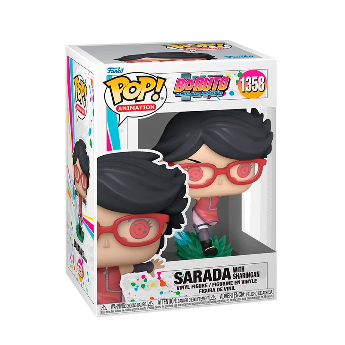 Foto 3 pulgar | Figura Funko Pop Sarada con Sharingan 1358 Boruto Naruto Siguiente Generacion Anime Manga