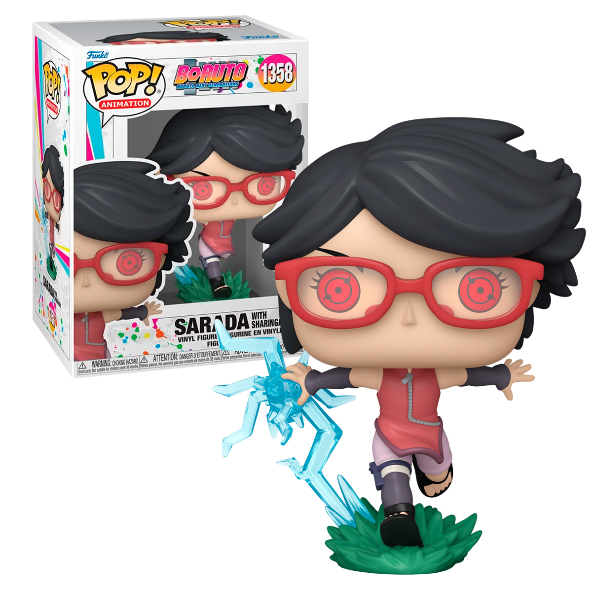 Foto 4 pulgar | Figura Funko Pop Sarada con Sharingan 1358 Boruto Naruto Siguiente Generacion Anime Manga