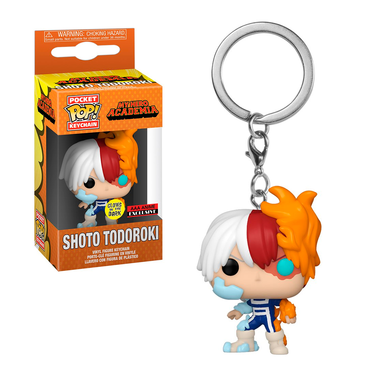 Foto 4 pulgar | Llavero Funko Pop Keychain Shoto Todoroki Hielo y Fuego Glow My Hero Academia Anime