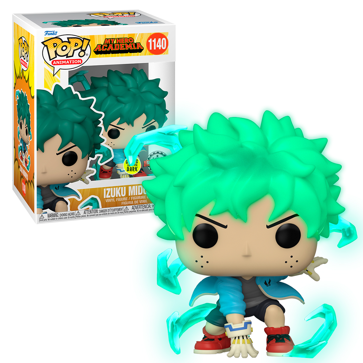 Foto 3 pulgar | Izuku Midoriya Deku con Guantes 1140 Glow My Hero Academia Anime Manga Funko Pop
