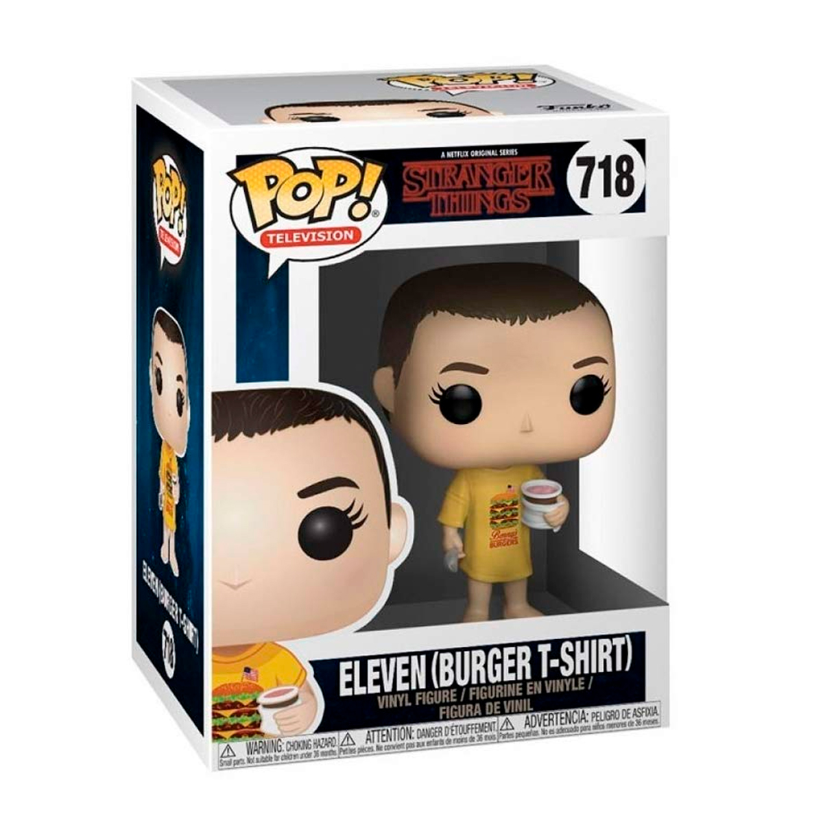 Foto 3 pulgar | Eleven Burger T Shirt 718 Stranger Things Serie Netflix Funko Pop