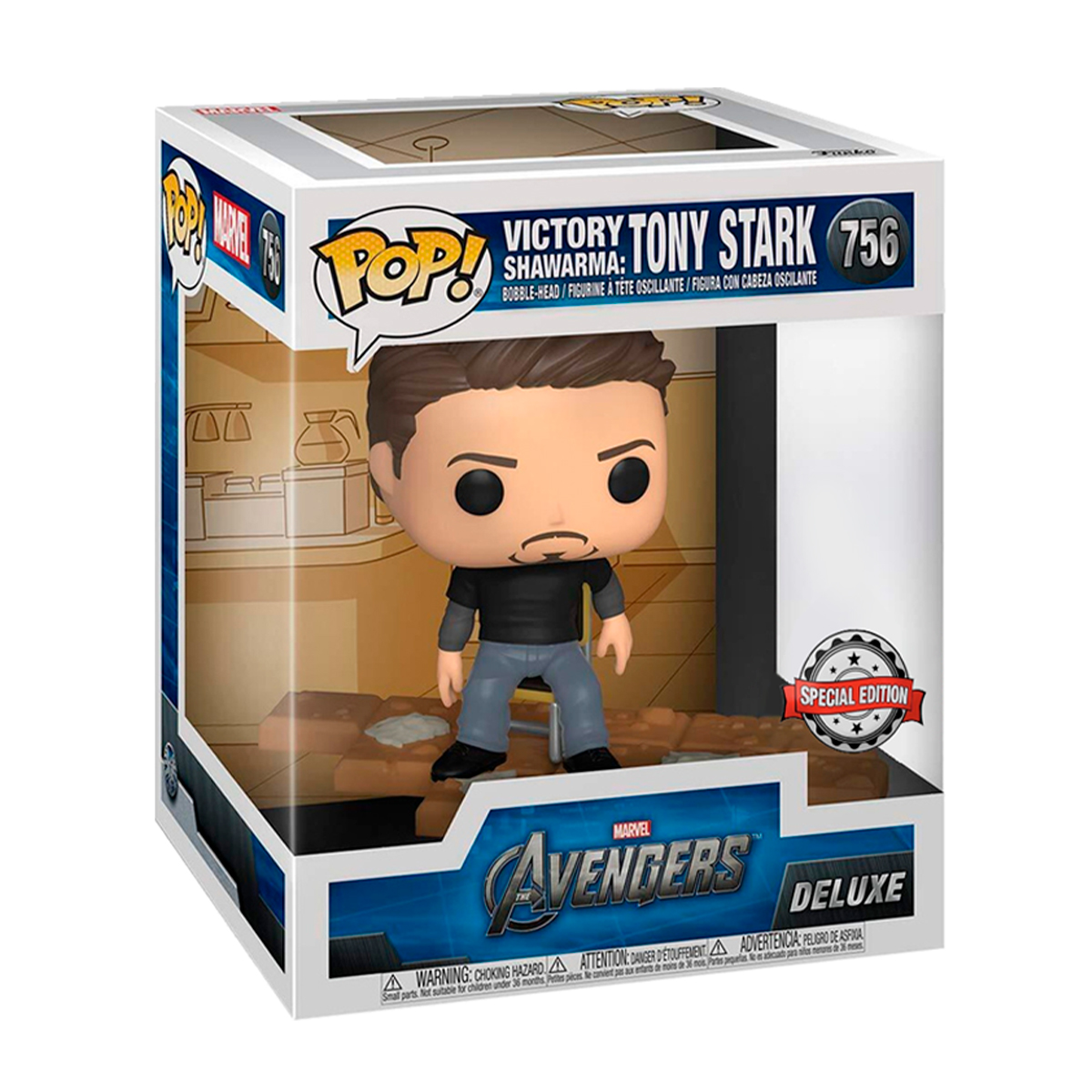 Foto 3 pulgar | Figura Funko Pop Tony Stark en Shawarma 756 Avengers Marvel Deluxe