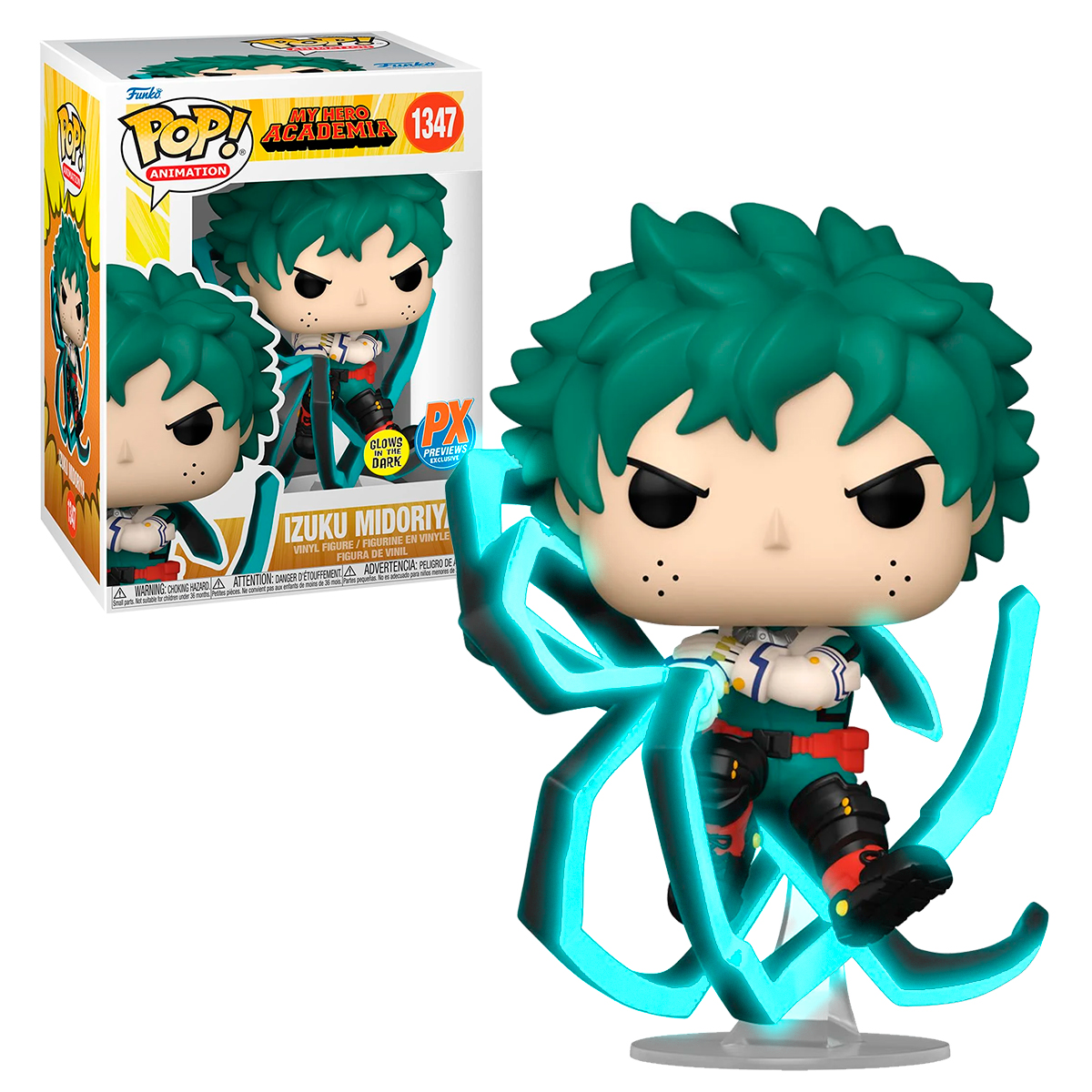 Foto 4 pulgar | Figura Funko Pop Izuku Midoriya Deku con Latigo Negro 1347 Glow Exclusivo My Hero Academia