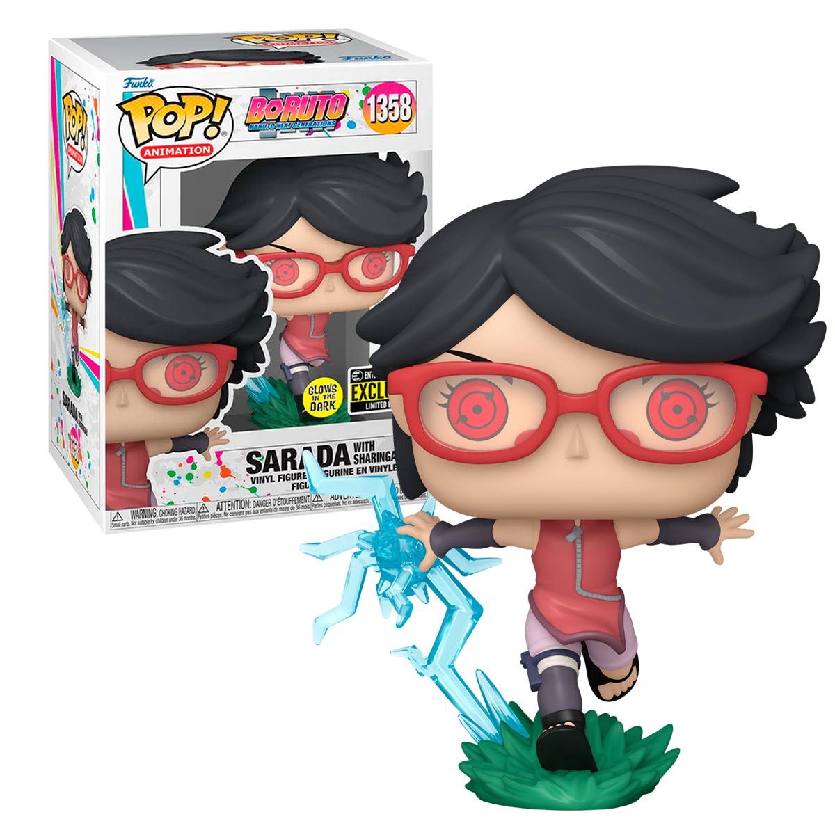 Foto 4 pulgar | Sarada con Sharingan 1358 Glow Exclusivo Boruto Naruto Next Generations Anime Manga Funko Pop