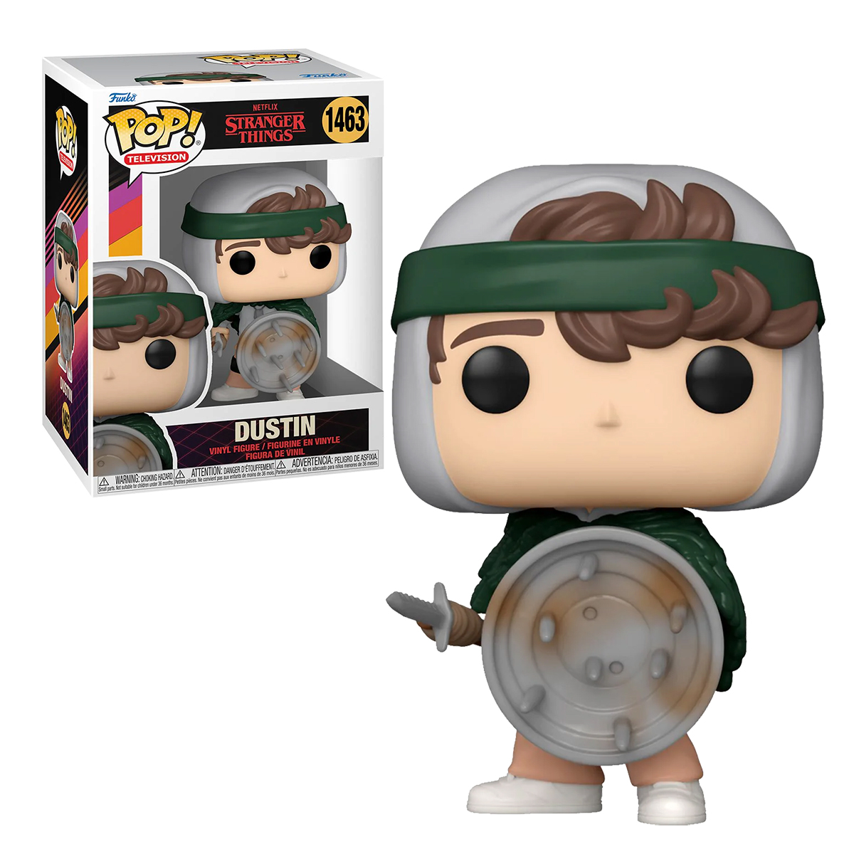 Foto 4 pulgar | Funko Pop Dustin Con Escudo 1463 Stranger Things Netflix