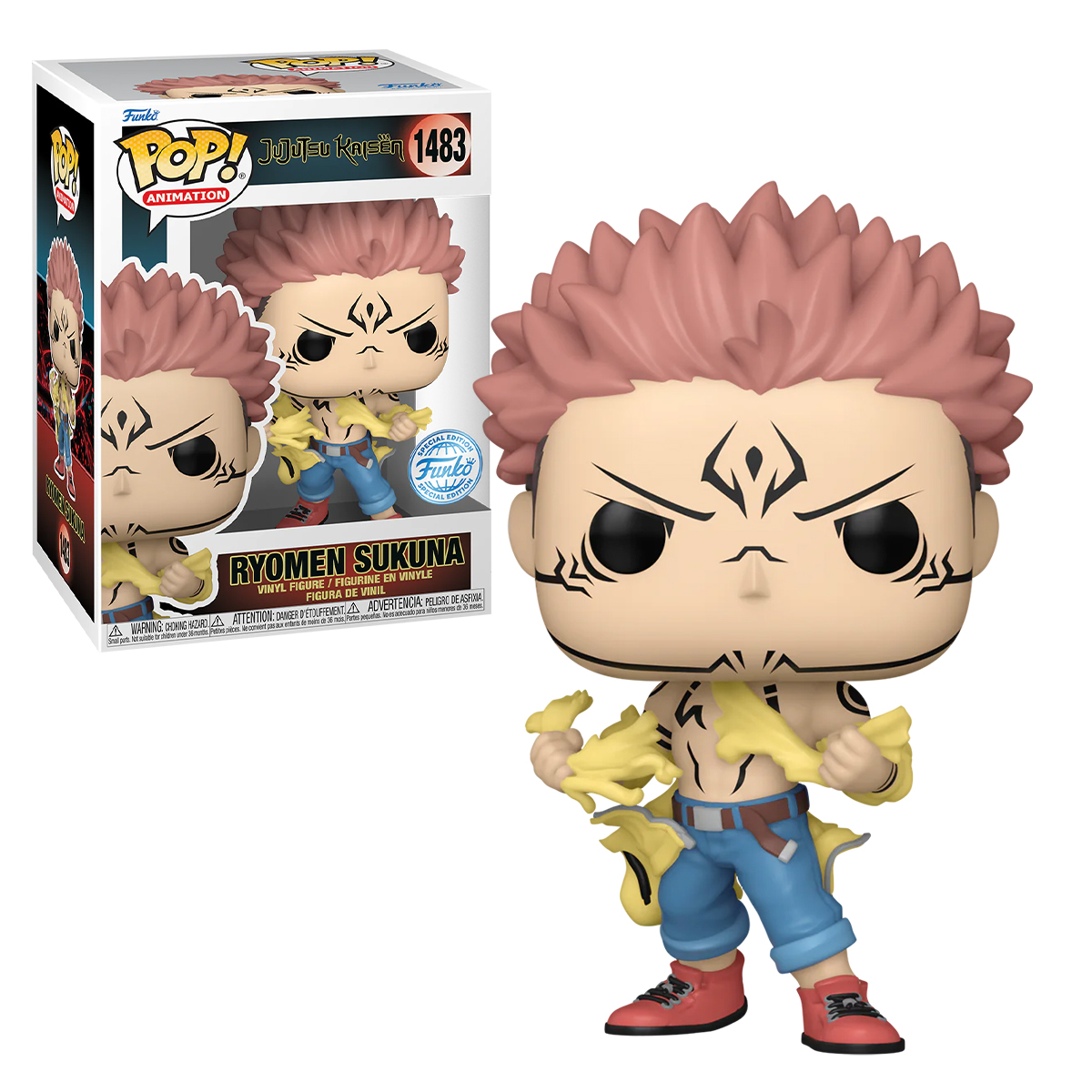 Foto 4 pulgar | Funko Pop Ryomen Sukuna Camisa Rasgada 1483 Jujutsu Kaisen Anime