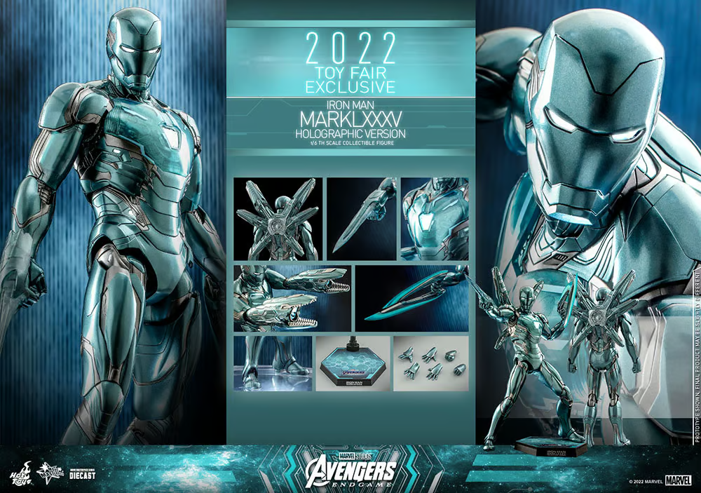 Foto 7 | Figura Iron Man Mark LXXXV Versión Holográfica Marvel Avengers: Endgame Hot Toys 1:6 de Escala