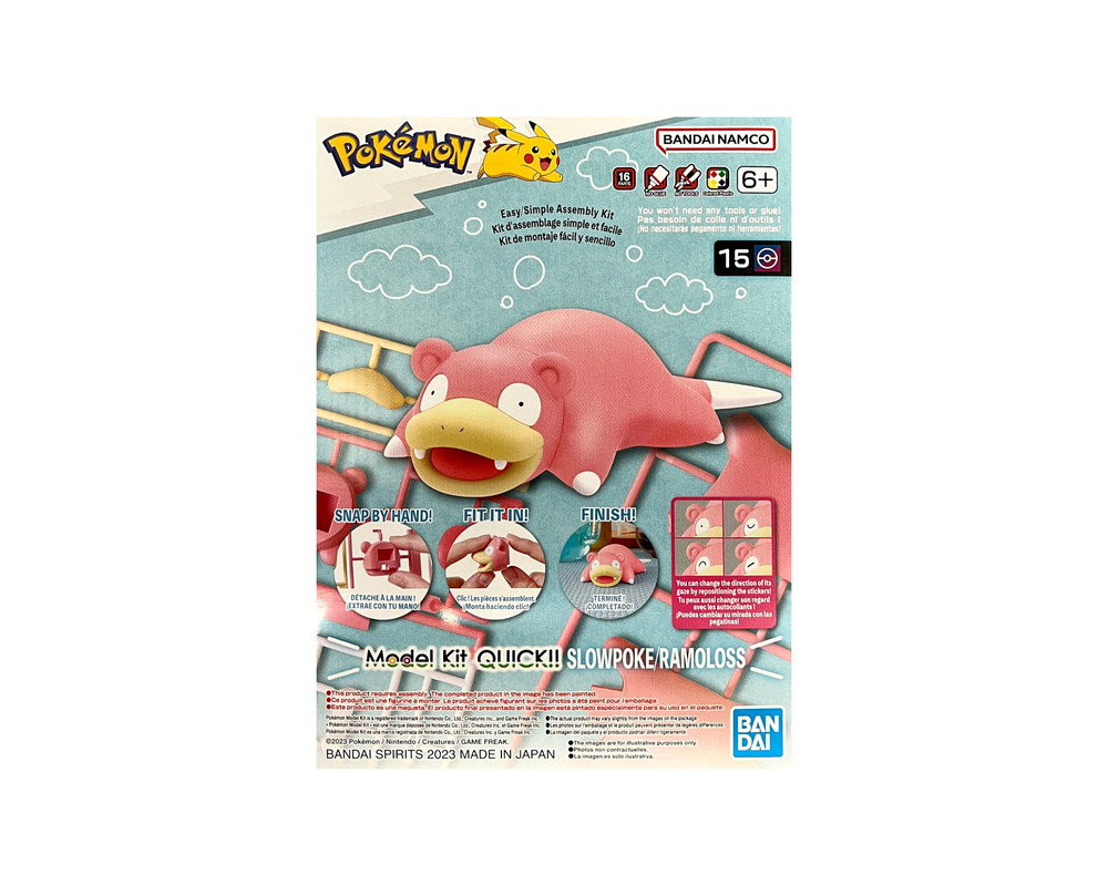 Foto 5 pulgar | Figura Bandai Pokémon Model Kit Quick Slowpoke