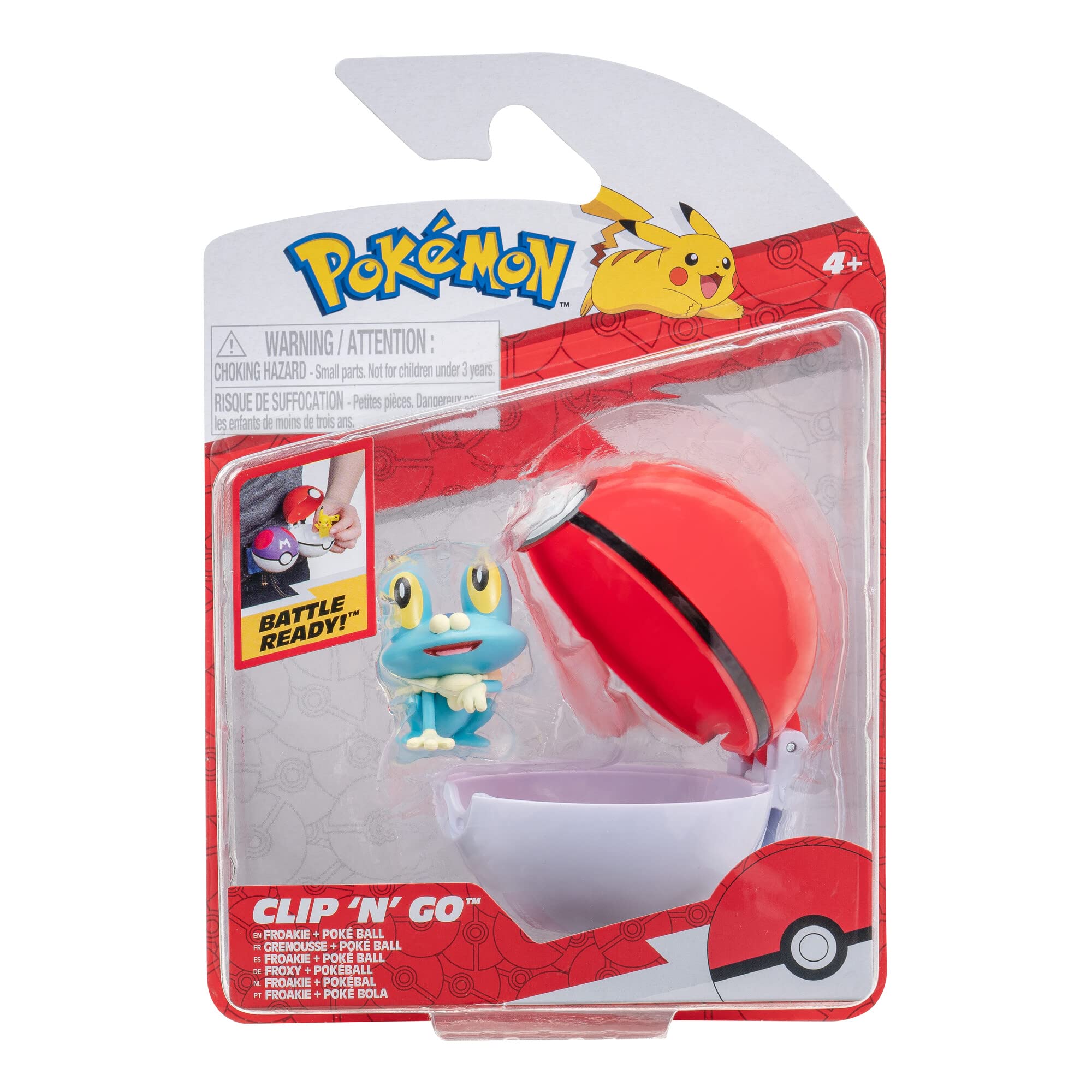 Foto 2 pulgar | Pokébola Clip'n'go Pokémon con Figura Froxy de 5 cm - Venta Internacional