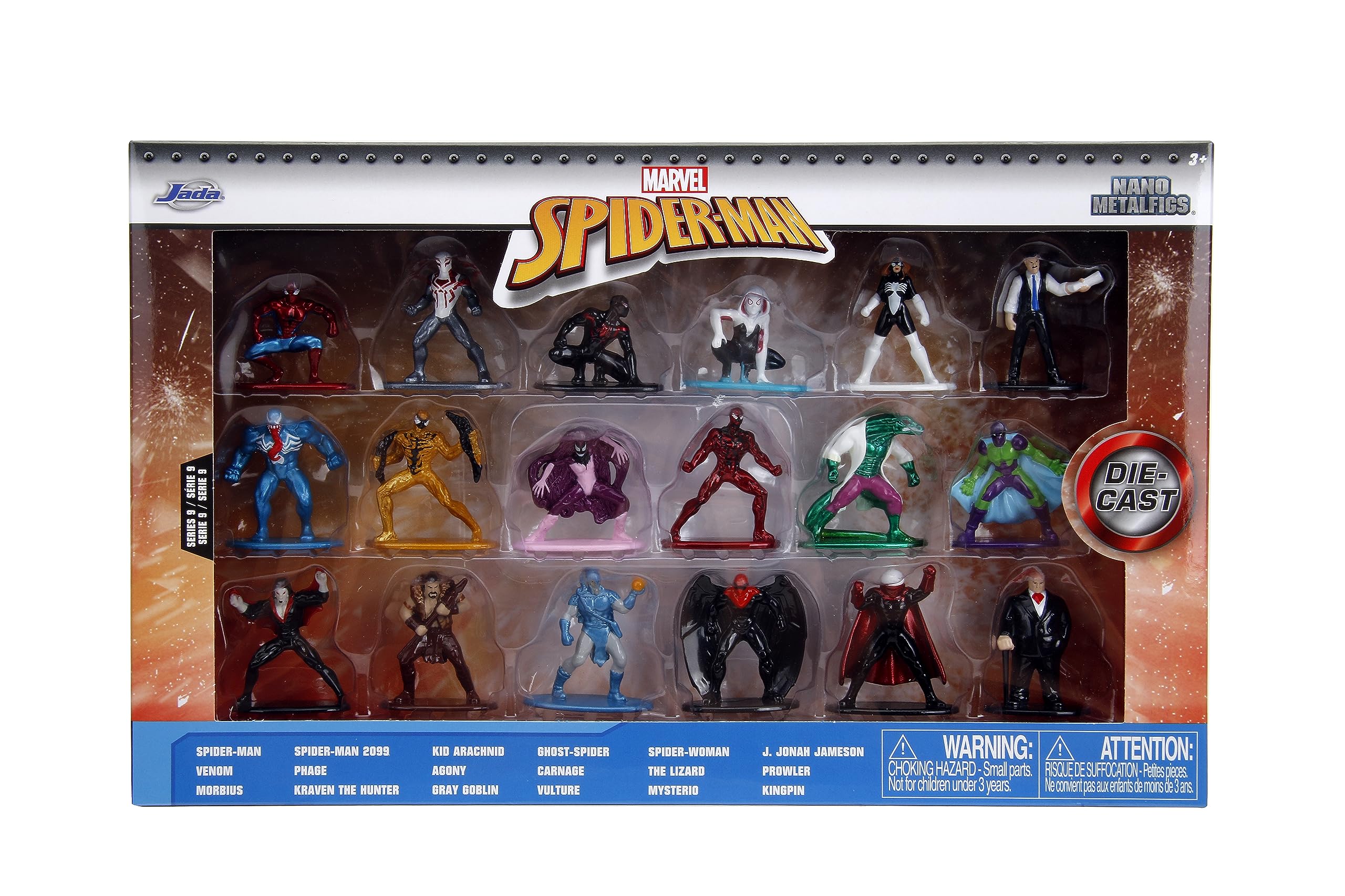 Foto 7 pulgar | Figuras Marvel Spider-Man Paquete de 18 Unidades - Serie 9 - Venta Internacional