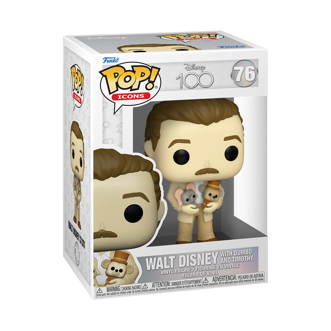 Foto 3 pulgar | Funko Pop! Disney 100 Walt Disney con Dumbo y Timothy - Venta Internacional
