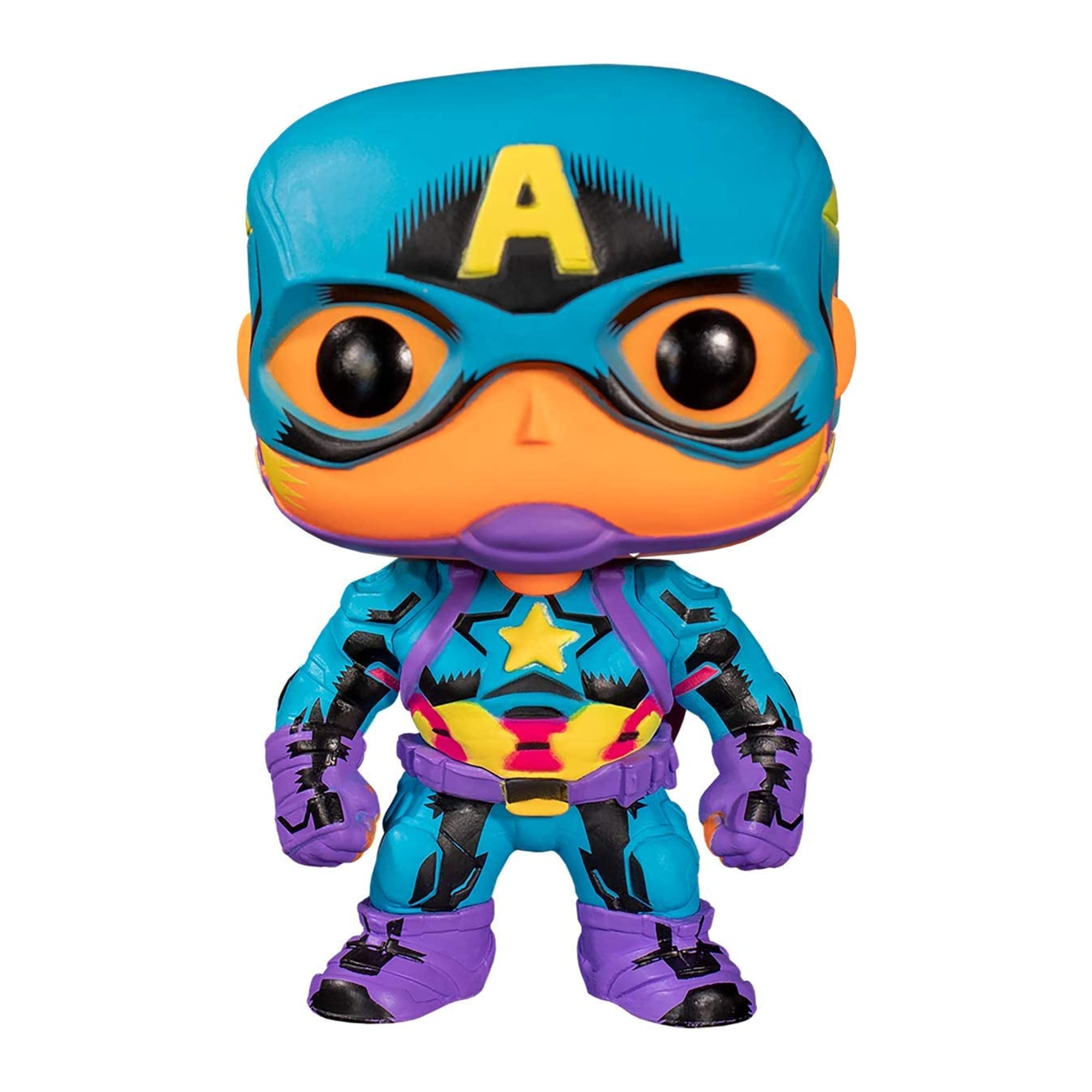 Foto 3 pulgar | Funko Pop! Marvel Black Light Captain America - Venta Internacional