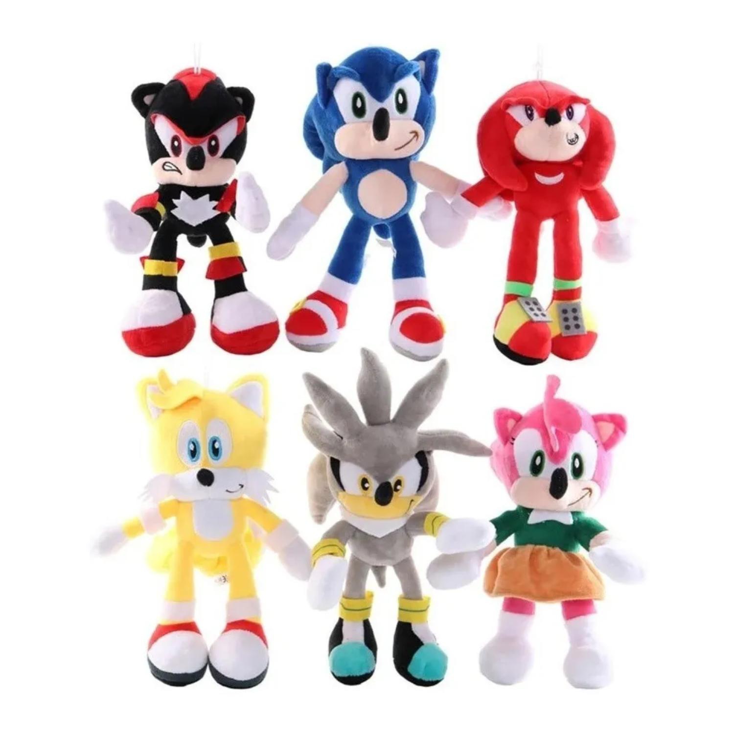 Set de Peluche Sonic y Sus Amigos 28 cm 6 Piezas - Venta Internacional