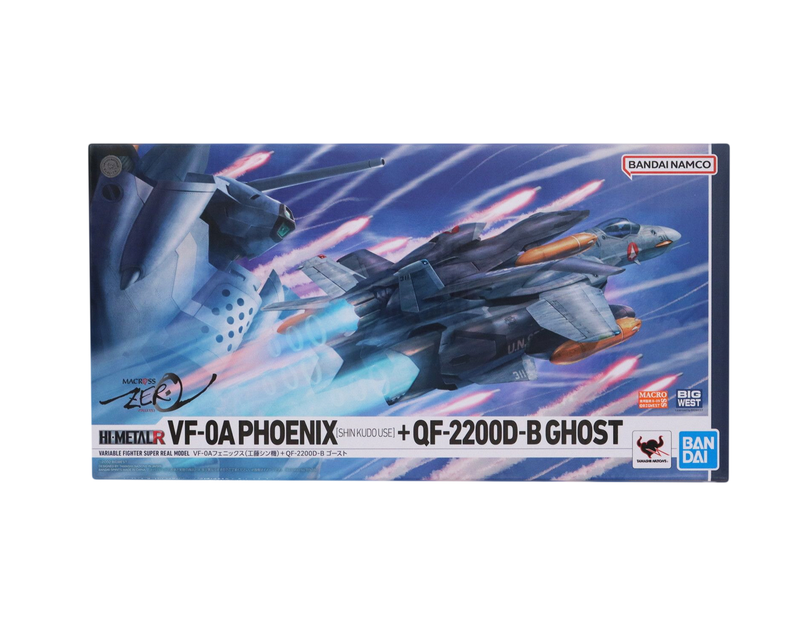 Foto 8 pulgar | Bandai Hi-metal R Macross Zero Vf-0a Phoenix+qf-2200db Ghost