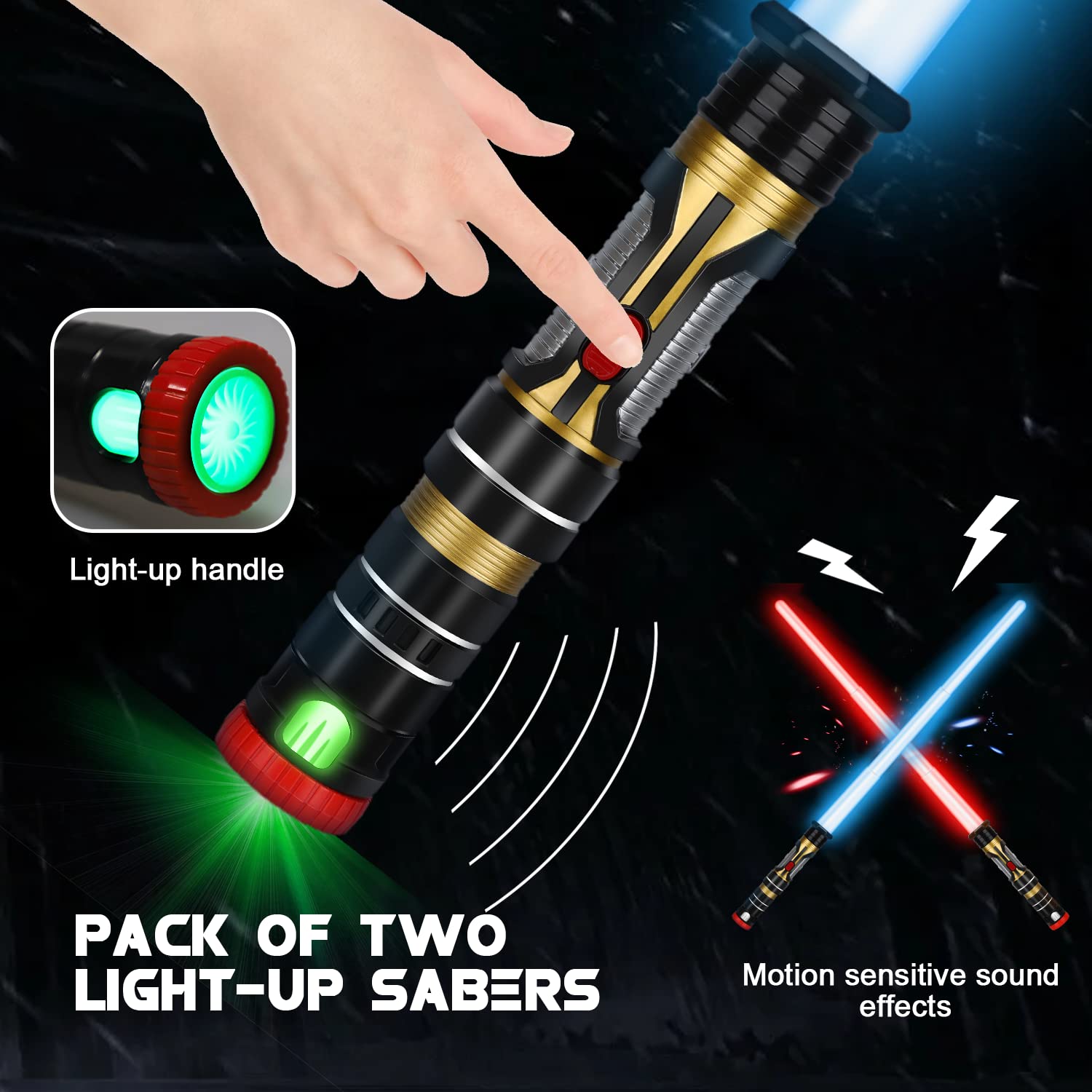 Foto 3 pulgar | Light Up Sword Toy Life Dark Saber De 31 Pulgadas Con Efectos De Sonido, Paquete De 2 - Venta Internacional.
