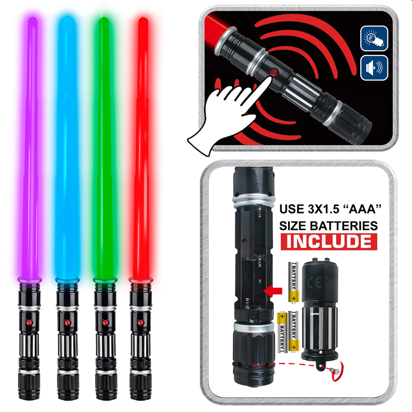 Foto 5 pulgar | Light Up Saber Lesuter Toys, Paquete De 4 Unidades Con 4 Colores Para Niños Y Adultos - Venta Internacional.